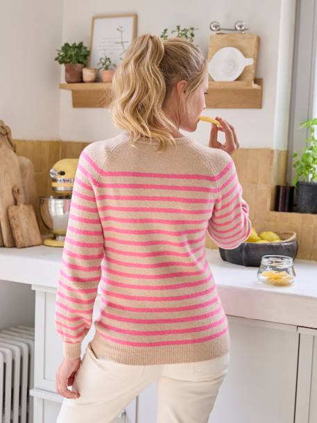 Pullover für Schwangerschaft & Stillzeit mit Henley-Ausschnitt pulver beige 7