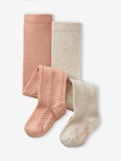 Babymode-Socken & Strumpfhosen-2er-Pack Mädchen Baby Strumpfhosen Ajourstrick Oeko-Tex