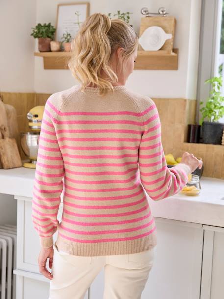 Pullover für Schwangerschaft & Stillzeit mit Henley-Ausschnitt - pulver beige - 6