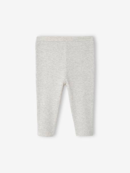 Baby Leggings BASIC Oeko-Tex beige meliert+grün+rosenholz 2