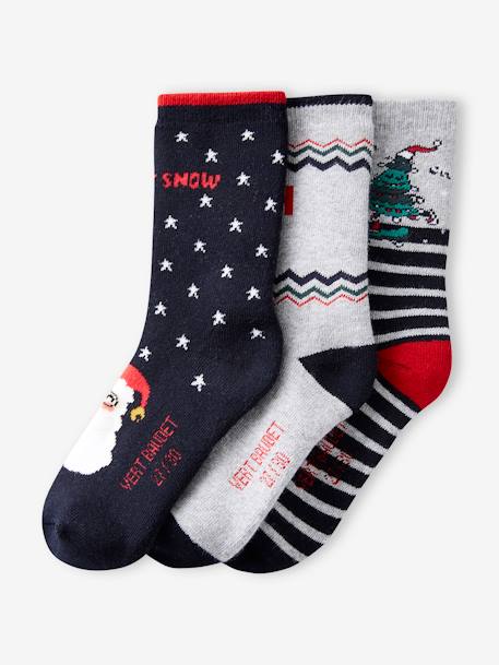 Jungen Weihnachts-Geschenkset: 3er-Pack Socken Oeko-Tex marine 4