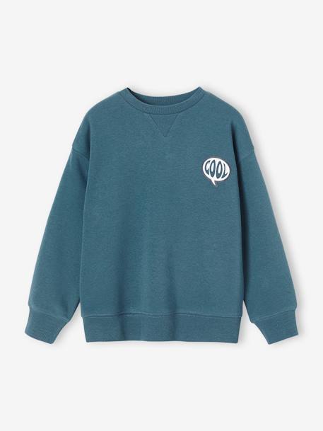 Jungen Sweatshirt - petrol+schokolade - 1