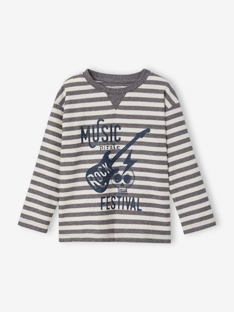 Jungen Shirt ROCK REBEL grau gestreift 2