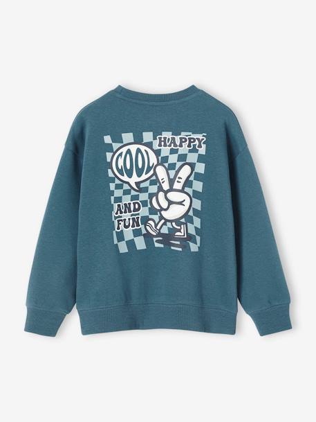 Jungen Sweatshirt - petrol+schokolade - 2