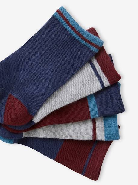 5er-Pack Jungen Socken BASICS Oeko-Tex - bordeaux+grün - 2