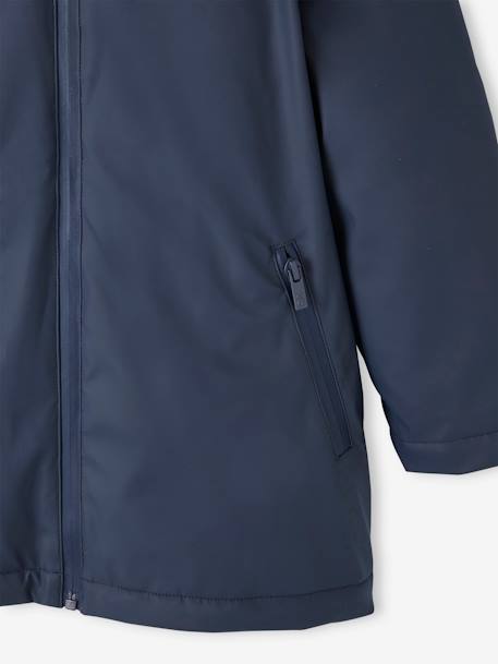 Jungen Regenjacke mit Kapuze & Teddyfleece-Futter - nachtblau - 7