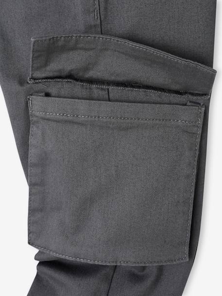 Jungen Cargohose, Hüftweite SLIM - bronze+schiefergrau - 10