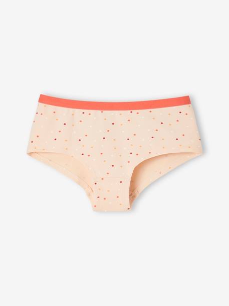 5er-Pack Mädchen Shortys, Pop-Blumen Oeko-Tex - aprikose - 5