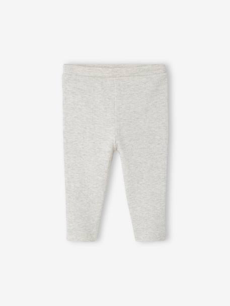 Baby Leggings BASIC Oeko-Tex beige meliert+grün+rosenholz 1