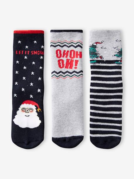 Jungen Weihnachts-Geschenkset: 3er-Pack Socken Oeko-Tex marine 3