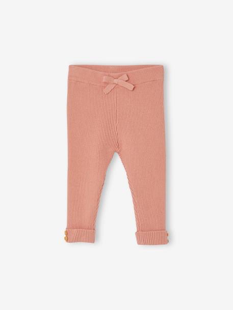 Baby Strick-Leggings Oeko-Tex - koralle - 1