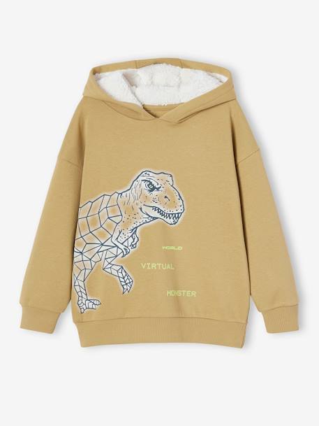 Jungen Dino-Kapuzensweatshirt - olivgrün - 2