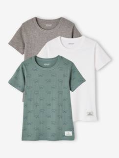 Jungenkleidung-Unterwäsche & Socken-Unterhemden-3er-Pack Jungen T-Shirts aus Ripp, Bären