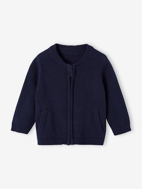 Baby Cardigan BASIC Oeko-Tex, personalisierbar - marine - 1