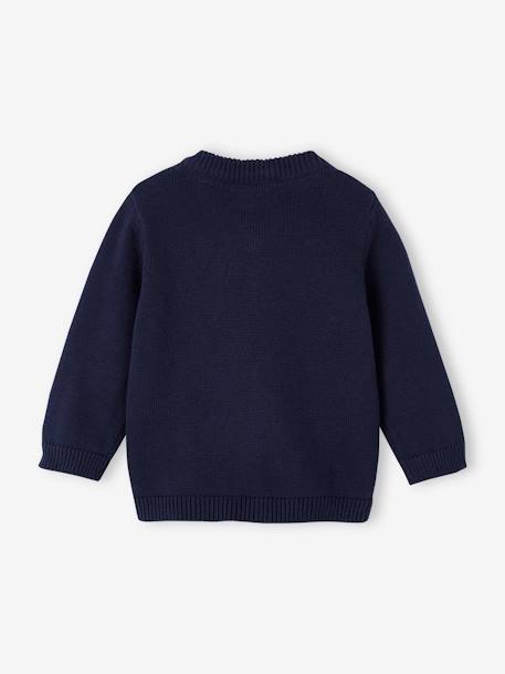 Baby Cardigan BASIC Oeko-Tex, personalisierbar - marine - 2