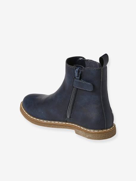 Mädchen-Boots mit Anziehtrick blau+braun 3