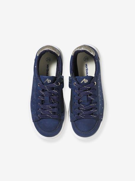 Mädchen Sneakers mit Reißverschluss blau bedruckt 4