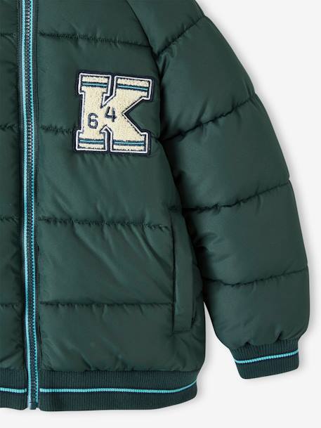 Jungen Steppjacke mit Fleecefutter, Recycling-Polyester marine+tannengrün 9