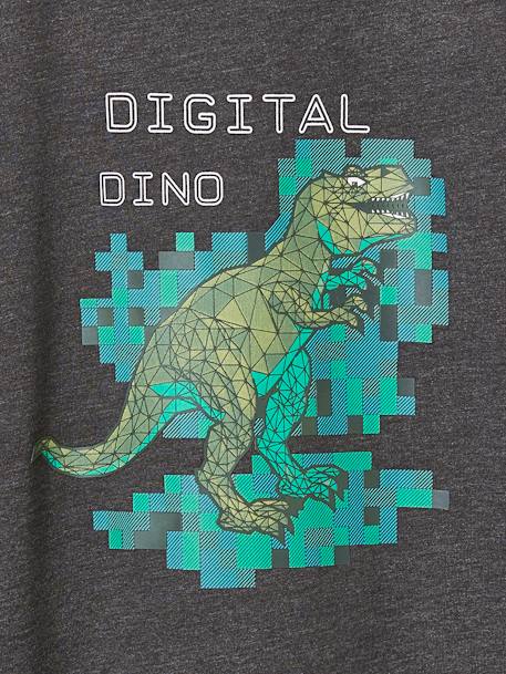 Jungen Shirt mit Dinoprint grau meliert 4