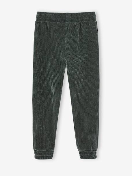 Mädchen Joggpants aus Cord - grau meliert+grün - 5