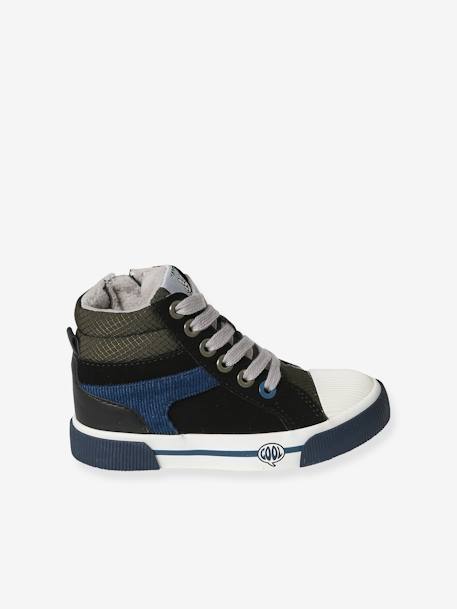 Warme Kinder High-Sneakers, Anziehtrick schwarz 2