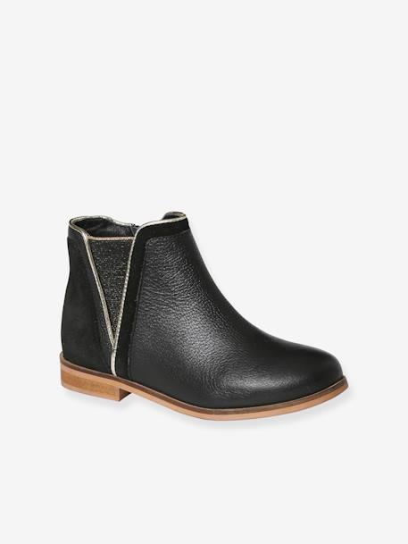 Mädchen Boots mit Reißverschluss und Dehneinsatz camel+marine+schwarz 15