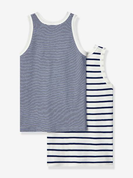 2er-Pack Jungen Unterhemden PETIT BATEAU, Bio-Baumwolle - pack blau - 2