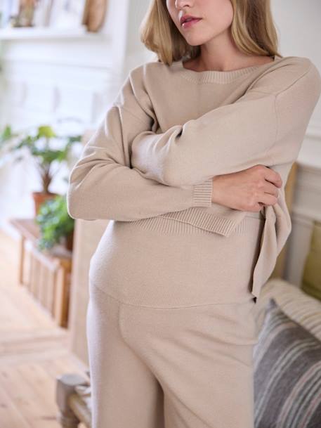 Homewear-Set: Sweatshirt & Hose für die Schwangerschaft Oeko-Tex - beige - 7