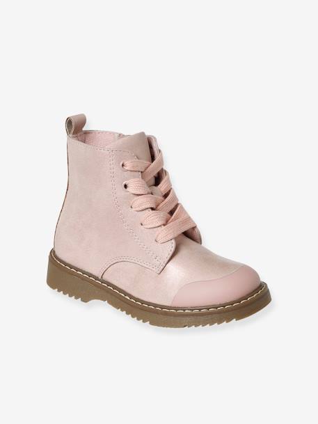 Mädchen Schnürboots mit Reißverschluss - rosa - 1