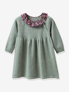 Babymode-Baby Strickkleid mit Liberty-Kragen CYRILLUS