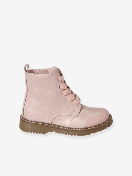 Mädchen Schnürboots mit Reißverschluss - rosa - 7