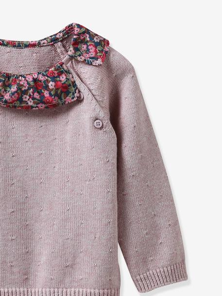 Baby Pullover mit Liberty-Kragen CYRILLUS - rosa bedruckt - 3