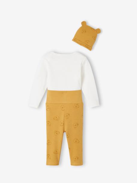 Baby-Set Disney Animals: Body, Leggings & Mütze senfgelb 5