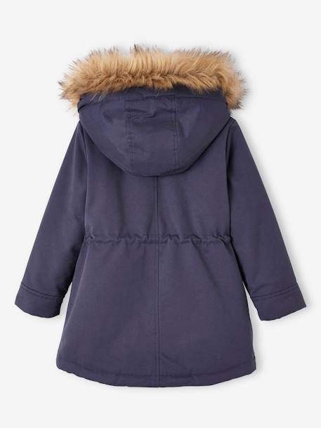 Mädchen 3-in-1-Winterjacke mit Recycling-Polyester - dunkelgrün+dunkelrosa+marine - 33