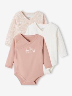 Babymode-Bodys-3er-Pack Baby Wickelbodys, Bio-Baumwolle