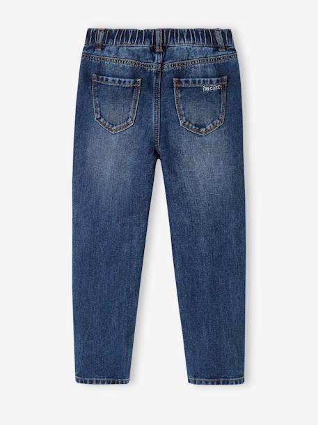 Mädchen Mom-Fit-Jeans, WATERLESS Hüftweite SLIM - blue stone+double stone+jeansblau - 10