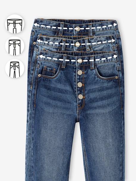 Mädchen Mom-Fit-Jeans, WATERLESS Hüftweite SLIM - blue stone+double stone+jeansblau - 13