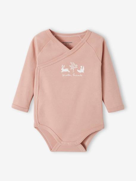 3er-Pack Baby Wickelbodys, Bio-Baumwolle - jeansblau+pudrig rosa - 9