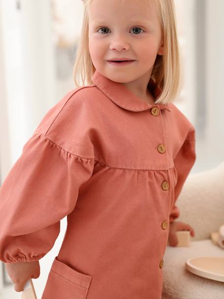 Mädchen Baby Kleid mit Bubikragen grün+rosa 9