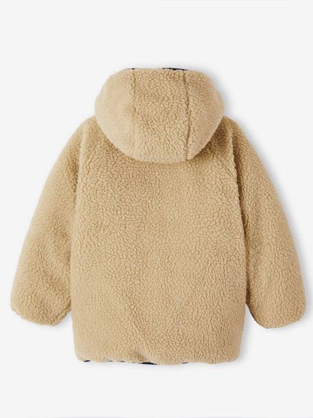 Jungen Wende-Steppjacke mit Teddyfleece, Recycling-Polyester-Wattierung marine+tannengrün 17