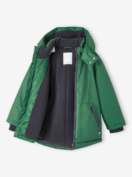 Jungen Winterjacke mit Kapuze grün 7