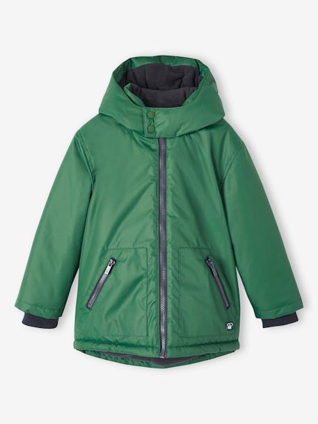 Jungen Winterjacke mit Kapuze grün 6