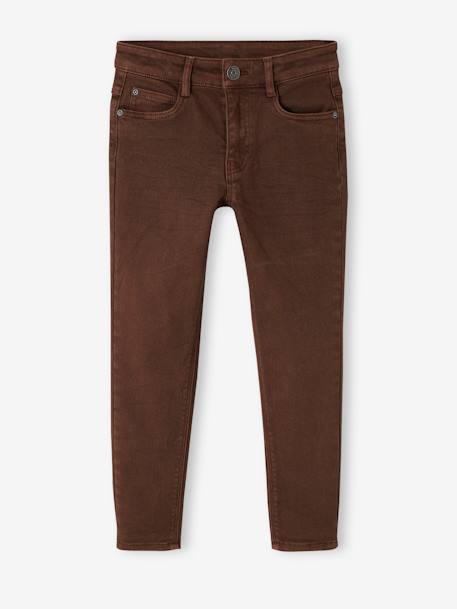 Jungen Slim-Fit-Hose, Hüftweite REGULAR, Bundweite verstellbar beige+dunkelblau+graugrün+grün+hellblau+nachtblau+schokolade+terrakotta farbe 30