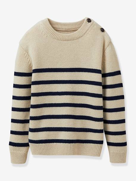 Jungen Ringelpullover CYRILLUS beige 1