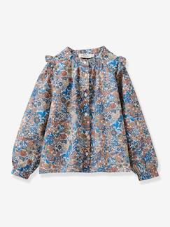 Maedchenkleidung-Mädchen Bluse mit Liberty-Print CYRILLUS