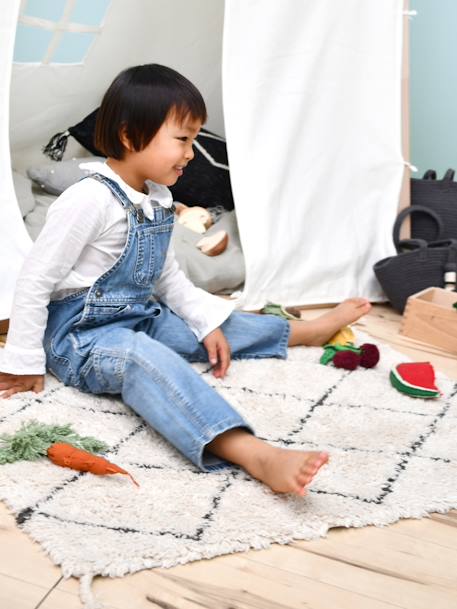 Kinderzimmer Teppich MINI BERBERE SCHWARZ & WEIß LORENA CANALS weiß bedruckt 1