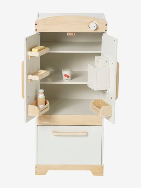 Kinder Spiel-Kühlschrank aus Holz FSC® wollweiß 3