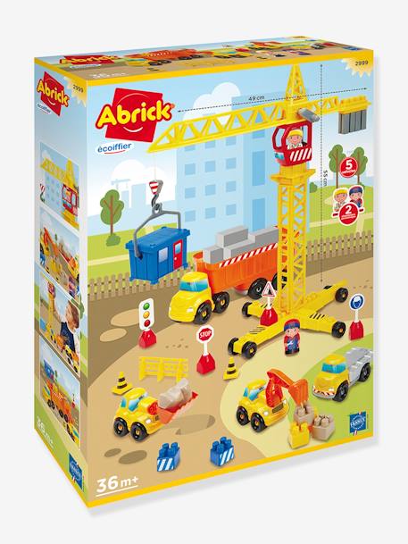 Kinder Baustelle mit Kran ABRICK ECOIFFIER gelb 3