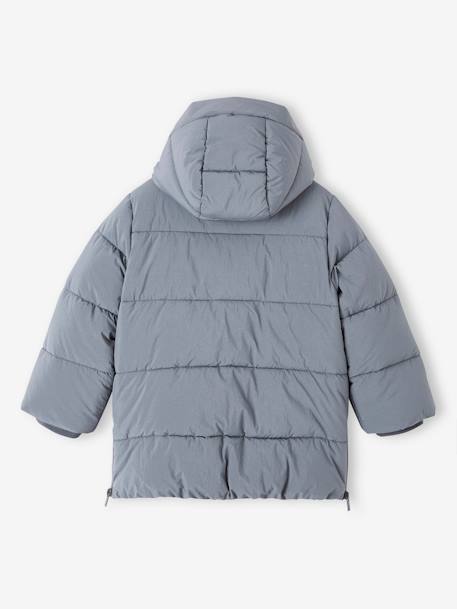 Jungen Wintermantel mit Recycling-Polyester - eisblau+marine - 3