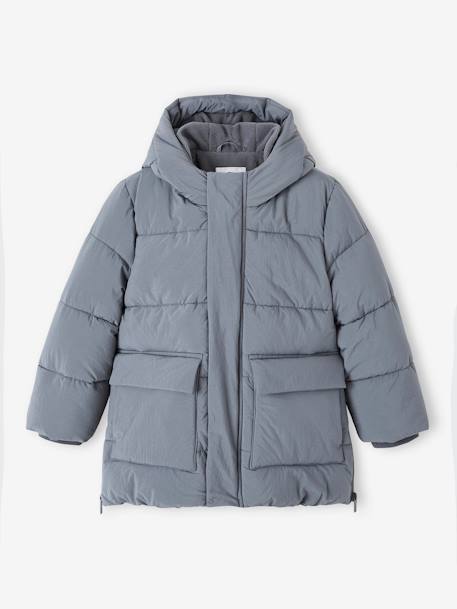 Jungen Wintermantel mit Recycling-Polyester eisblau+marine 6